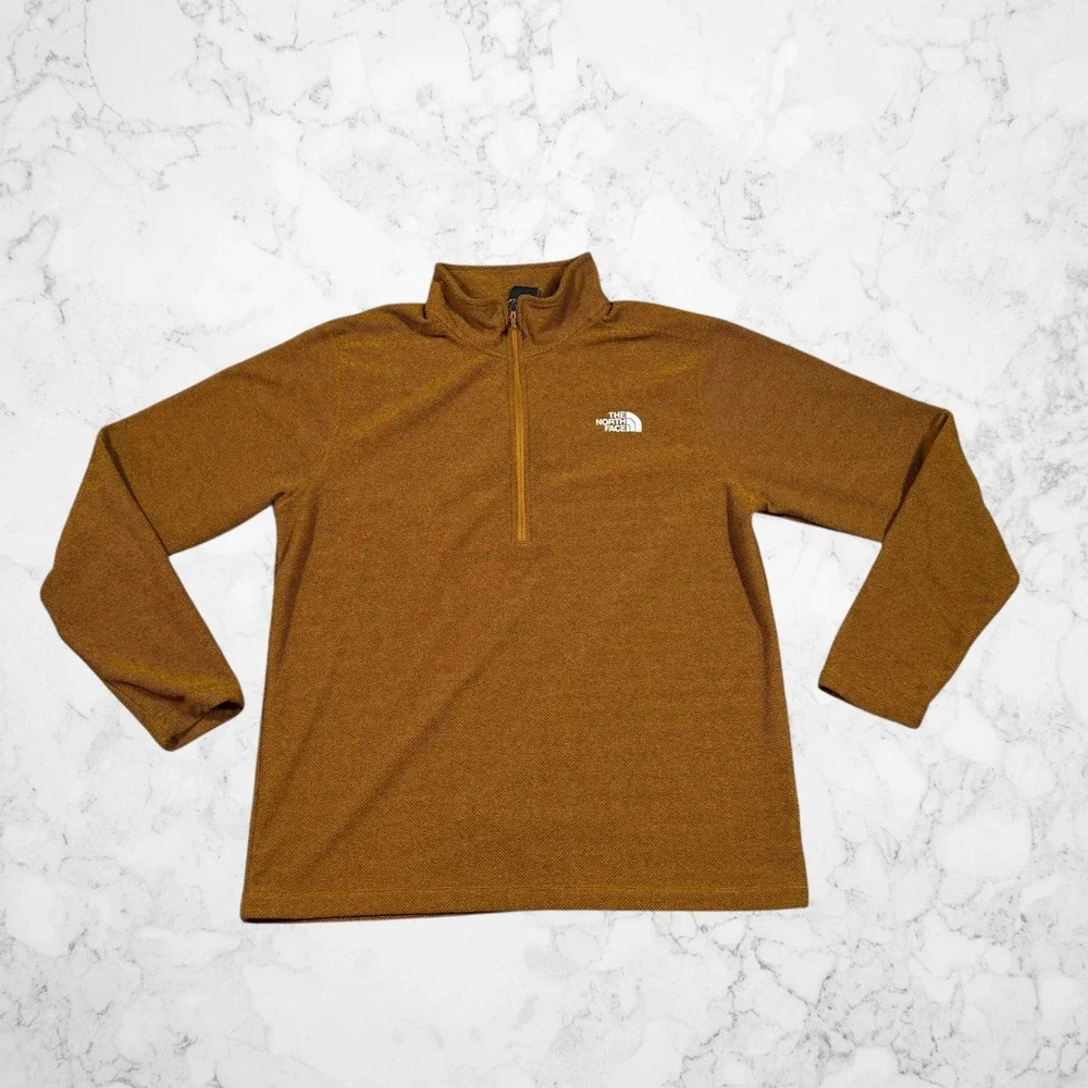 The North‎ Face Mens Quarter Zip Fleece Pullover Brown NF0A3YR1VC7 XL